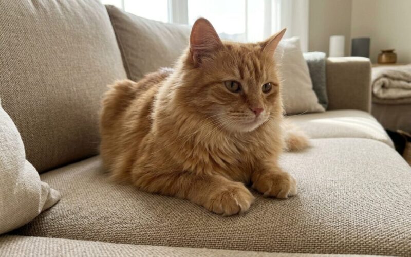 Кот на диване из оксфорда